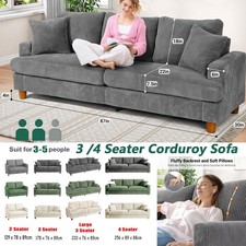 Modern 3 Seater Corduroy Sofa