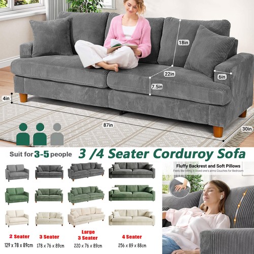 Seater corduroy sofa - seater,