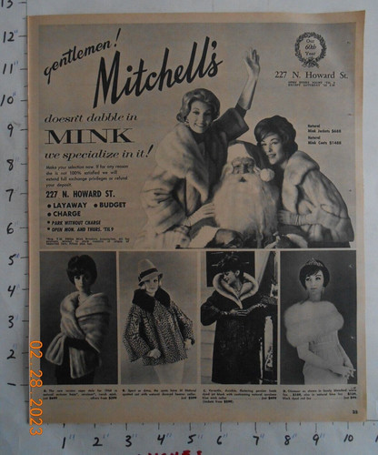 1963 mitchell mink coat - mitchell's,