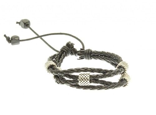 Black leather triple strap - triple,