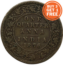 1/4 INDIAN ANNA COIN - CHOICE OF DATE FROM 1835 - 1936 - INDIA