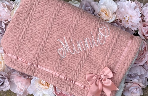 Personalised baby blanket - , rose