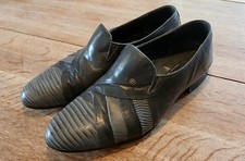 Pierre Cardin 80's Vintage Men's 2-Tone Grey Leather Slip On Shoes UK 7.5 8 41.5