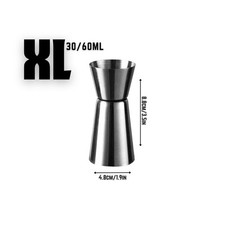 Double Single Shot Shorts Drink Spirit Measure Cup Cocktail 25/50ML Jigger Steel