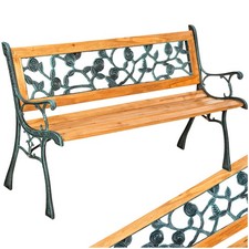 WOODEN GARDEN BENCH SEAT CAST