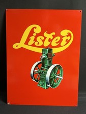 RA LISTER STATIONARY ENGINE AGRICULTURAL MACHINERY VINTAGE LITHOGRAPH TIN SIGN