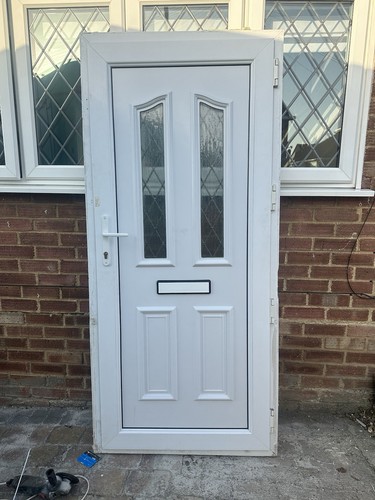 White upvc door - door, frame