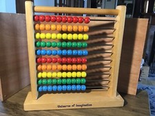 Vintage Retro Universe of Imagination Large 100 bead Wooden Abacus Toy Display