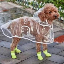 Pet Raincoat Transparent Dog Raincoat Waterproof Pet Dog Rain Jacket with Hood