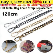 120cm Flat Metal Replacement Chain for Cross Body Shoulder Bag Handbag Strap UK