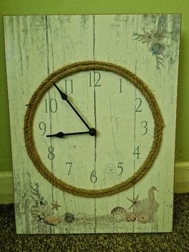 Nautical rope wall white - nautical, clock