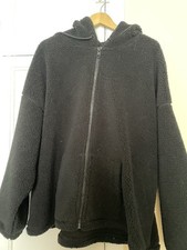 Tu Zip Up Teddy Jacket Size 26 Black Fleece