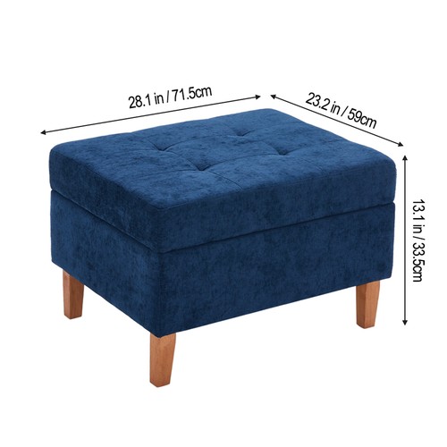 Chenille storage ottoman - chenille, bench