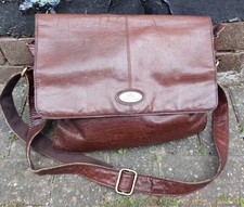 Rowallan Leather Cross Body Shoulder Bag. Brown Leather Satchell Style Handbag.