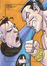 Marvel Heroes & Villains Sketch Card drawn by Chris Moreno - Fantastic 4