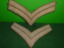 Original WW1 Cloth British Corporal Stripes Insignia Chevrons Rank Badge Pair