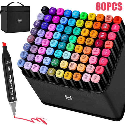 80pc colouring pens dual - pens, tip