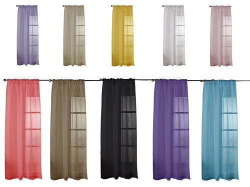 Single plain voile net curtain - plain,