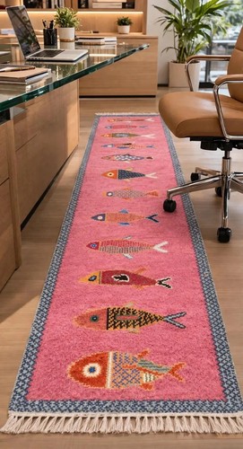 Hand knotted wool - fish, rug
