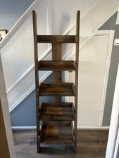 Next Dark Bronx Oak Effect Ladder Shelf Bookcase Display Unit