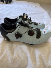 Sidi Light Blue Carbon 12 Road Cycling Shoes Size 43 Excellent Condition
