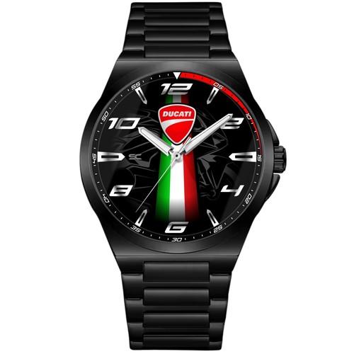 Black steel wrist watch fan - black,