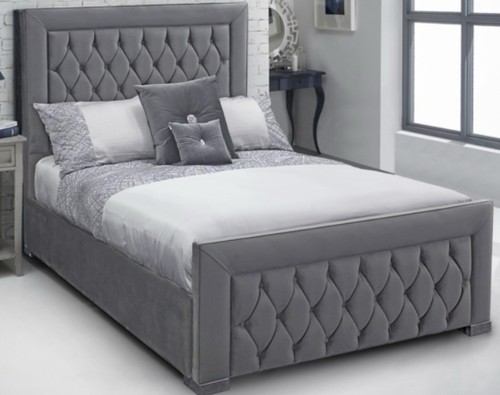 Grey velvet upholstered - grey,