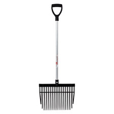 Short Bedding Fork D Handle Stable Bedding Mucking Out Compost Metal Pitchfork