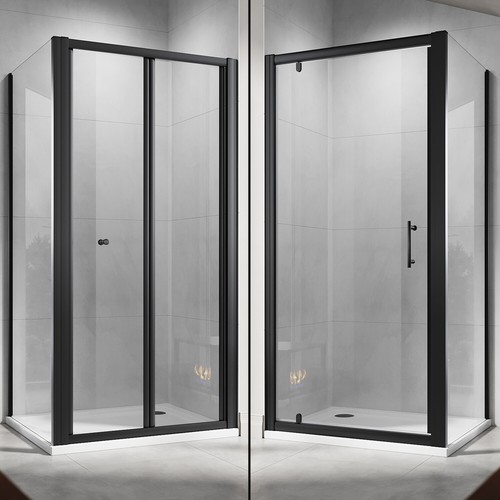 Black frame shower enclosure - black,