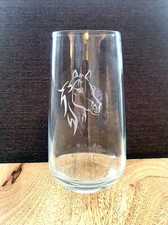 Horse Head Engraved Tumbler Hi Ball Highball Glass Gift