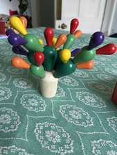 Wooden Children Puzzle Balancing Cactus Toy Assembled Building Blocks