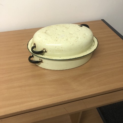 Vintage cream enamel roasting - vintage,