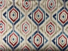 Linsey Ikat  Blue Red Beige