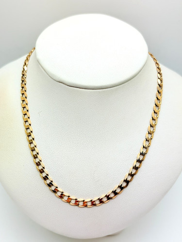 9ct yellow solid gold curb - solid,