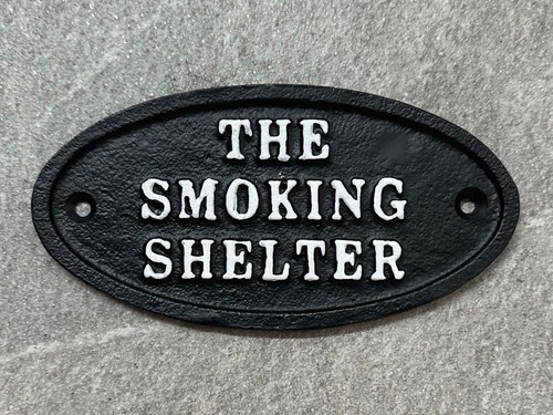Smoking shelter sign - shelter,