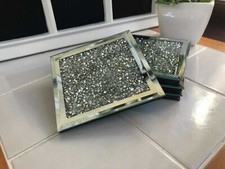 SET OF 4 MIRRORED JEWEL