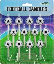 Football Cake Topper Candles Birthday Decoration Pack of 12 Pick Set Decor Footy