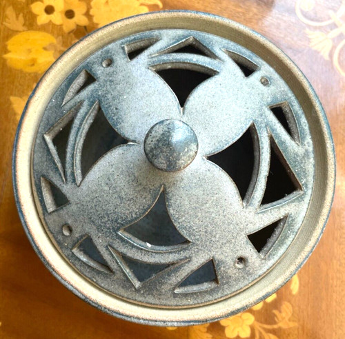 Studio pottery potpourri bowl - pottery,