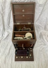 Antique Electrotherapy Scientific Instrument Electric Shock Machine Wooden Case 