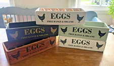 Vintage Wooden 6 or 12 Egg Crates with Tra,y, choice of colors - FREE SHIPPING
