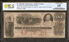 1862 $1 DOLLAR BILL SOUTH