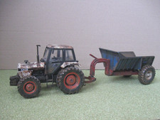 UNIVERSAL HOBBIES CASE 1494 4WD TIPPER DUMP TRAILER CODE 3 WEATHERED CONVERSION