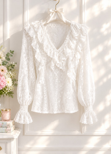 Chiffon blouse frill - chiffon,