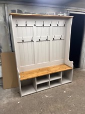 brand new hand made solid pine hall stand coat and shoe storage