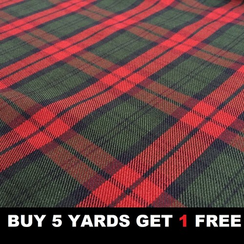 Lindsay red green blue tartan - red,