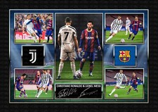 Ronaldo - Messi - Football  ORIGINAL A4 Signed PHOTO PRINT MEMORABILIA