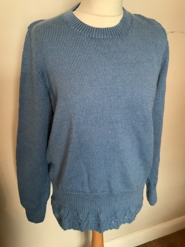 Hand knitted jumper frill hem - ,
