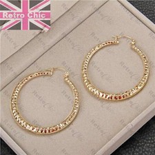 Big hammered retro hoops - big, 2.5"