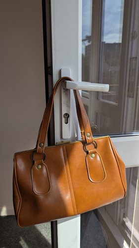 Vintage leather satchel tan - leather,