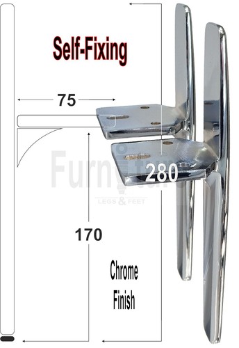 Chrome furniture settee legs - 4,